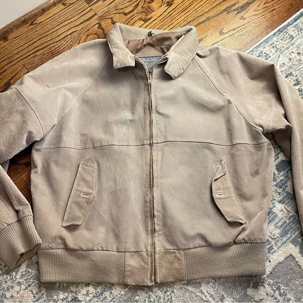 Men's Tan Beige Leather Jacket